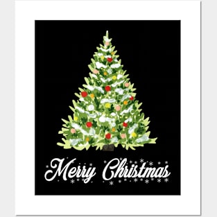 Watercolor Christmas Tree Posters and Art